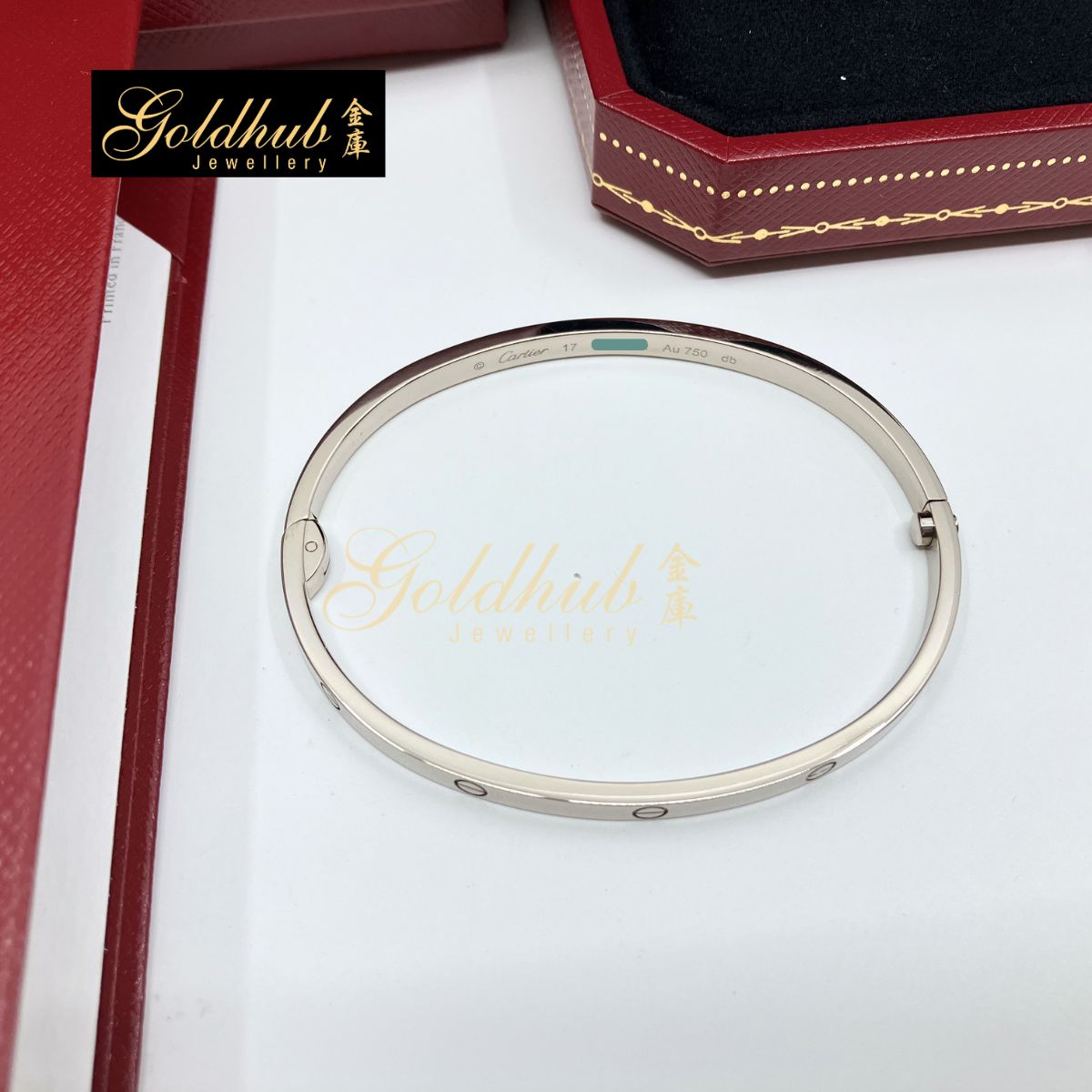 Cartier Love Bracelet, Small Model in White Gold, Size 17
