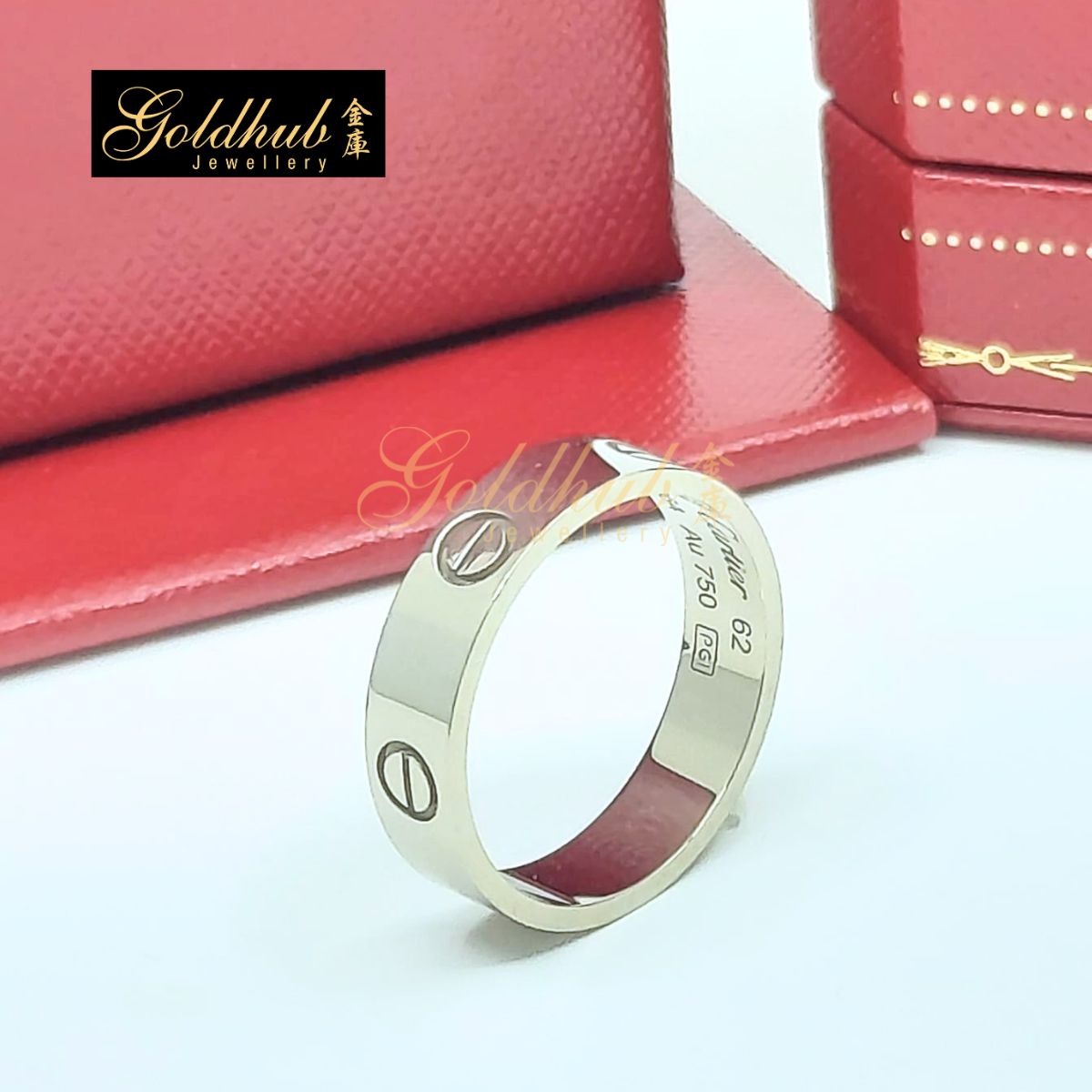 Cartier Love Ring, Classic Model in White Gold, Size 62