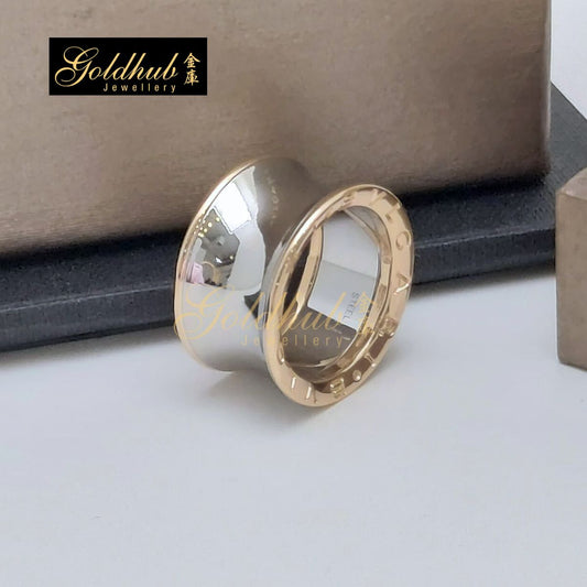 Bvlgari B.zero1 Anish Kapoor Ring in Rose Gold and Stainless Steel, Size 54