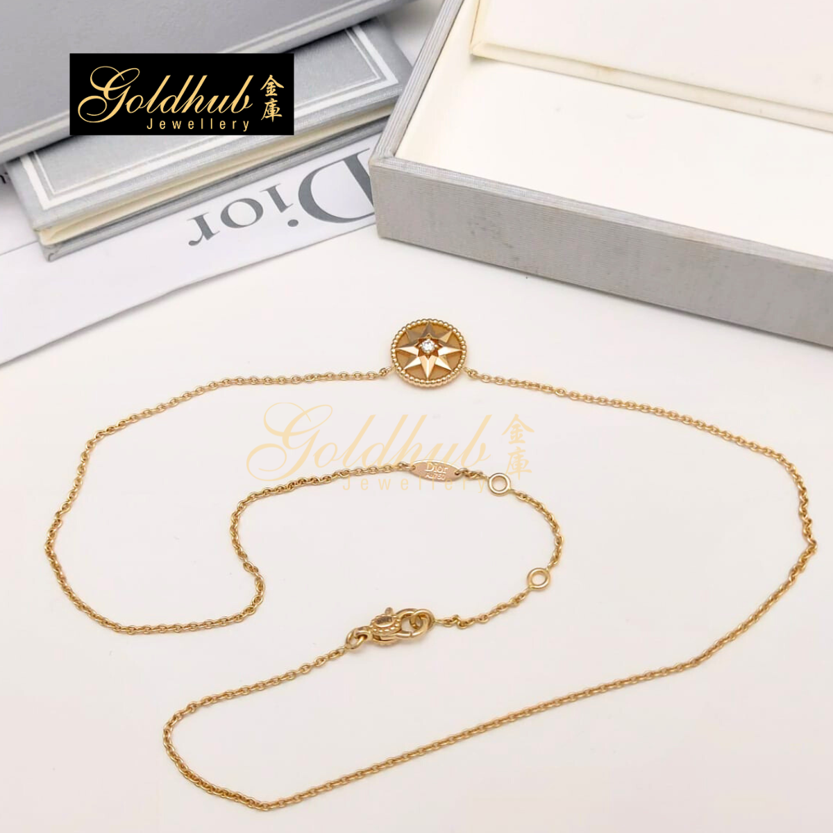 Dior Rose des Vents Necklace, Diamond Pink Opal in Rose Gold