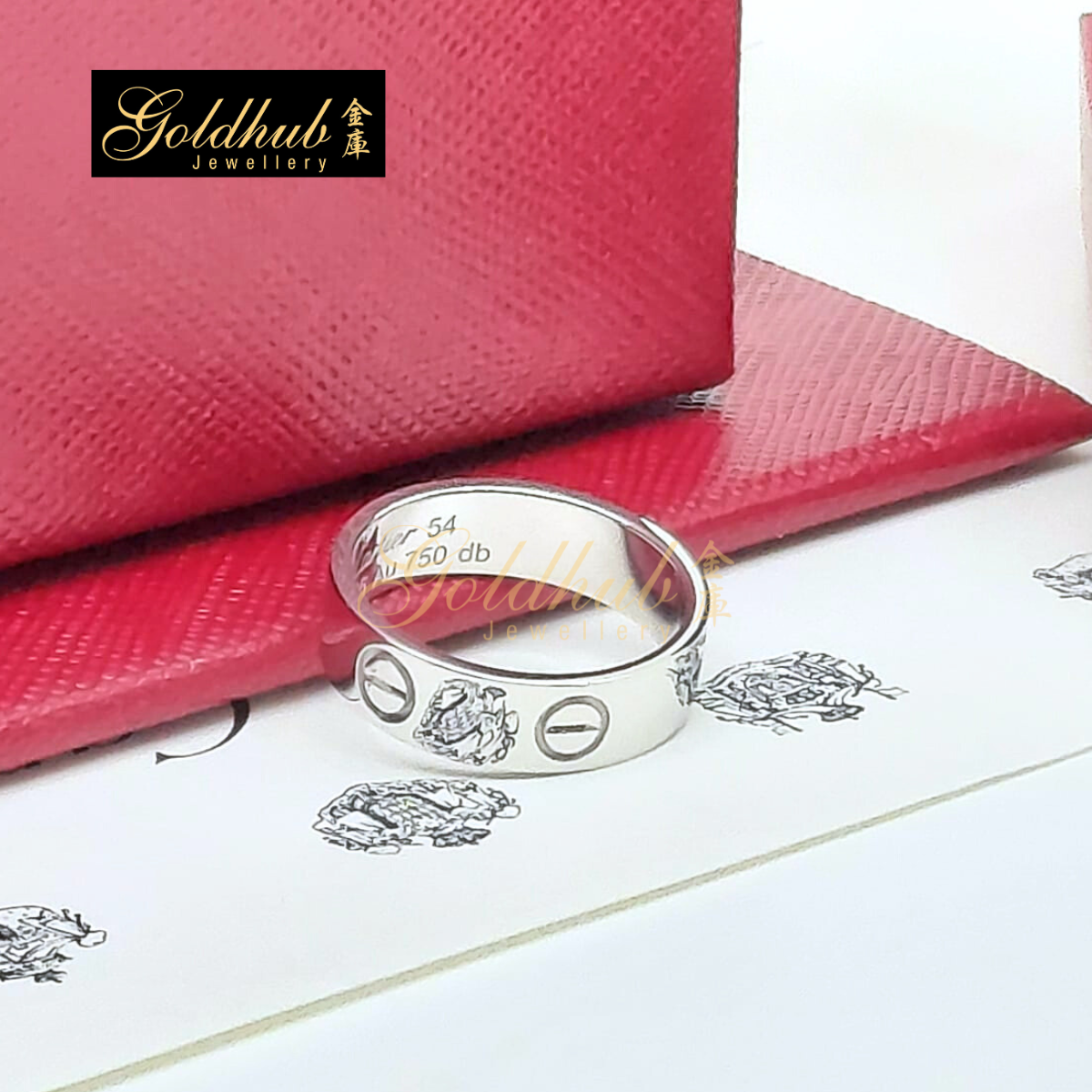 Cartier Love Ring, Classic Model in White Gold, Size 54