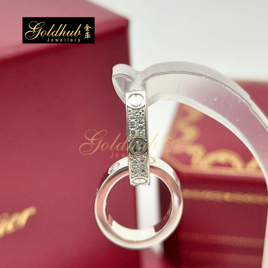 Cartier Love Earrings, Multiwear, Half-paved Diamonds in White Gold