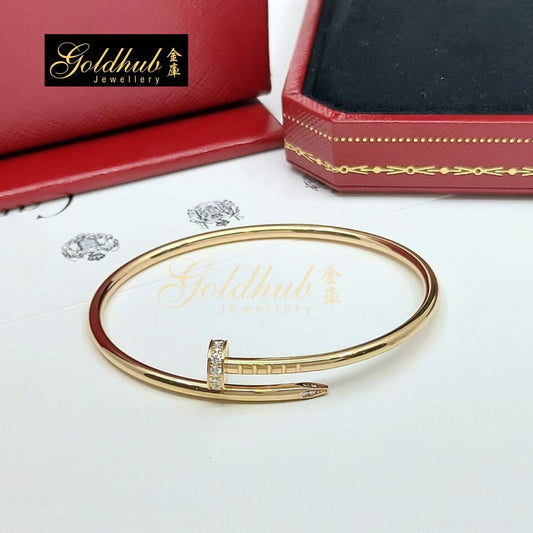 Cartier Juste Un Clou Bracelet, Small Model, Diamonds in Rose Gold, Size 15