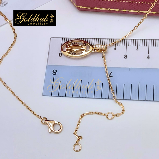 Cartier Logo Double C de Cartier Necklace, set with 5 Diamonds in Rose Gold