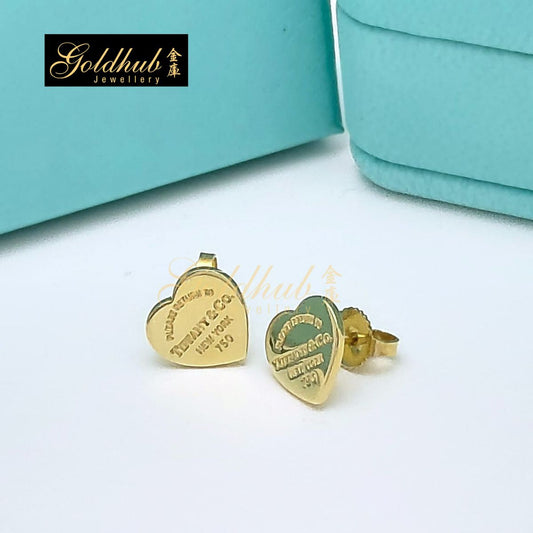 Tiffany & Co Return to Tiffany, Heart Tag Stud Earrings, Mini in Yellow Gold