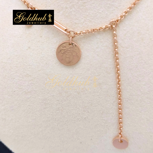 Hermes Ex-Libris Motif Pendant, Very Small Model, with 1 Diamond in Rose Gold