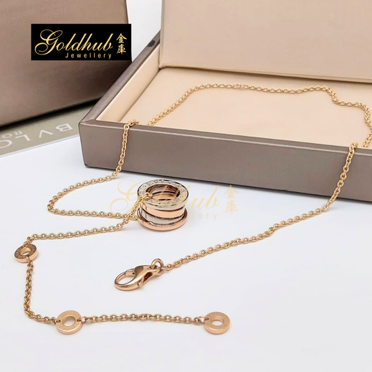 Bvlgari B.zero1 Necklace in White and Rose Gold