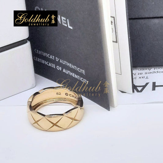 Chanel Coco Crush Quilted Motif, Small Version in Rose Gold, Size 52