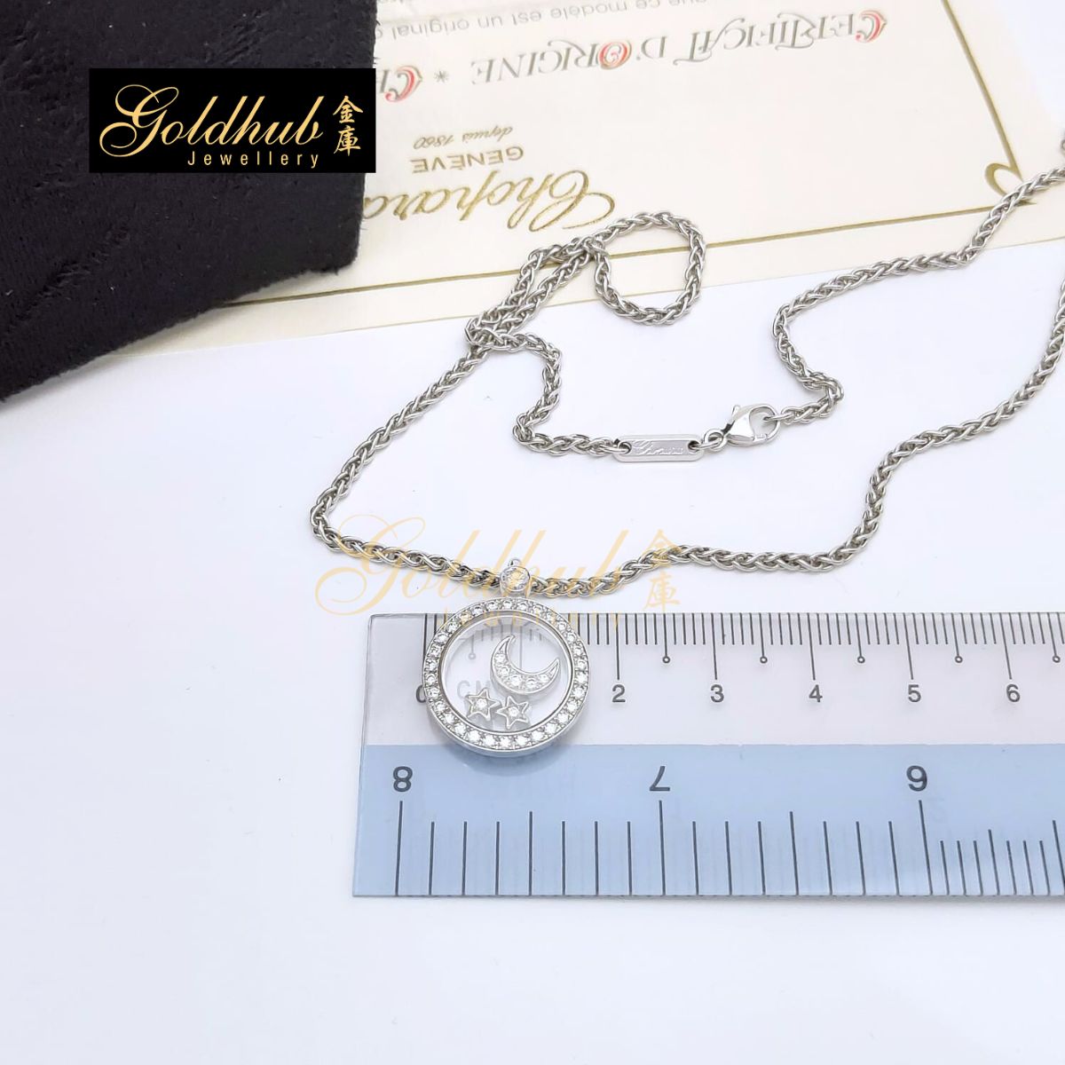 Chopard Happy Diamonds Necklace, Happy Sun and Stars in White Gold