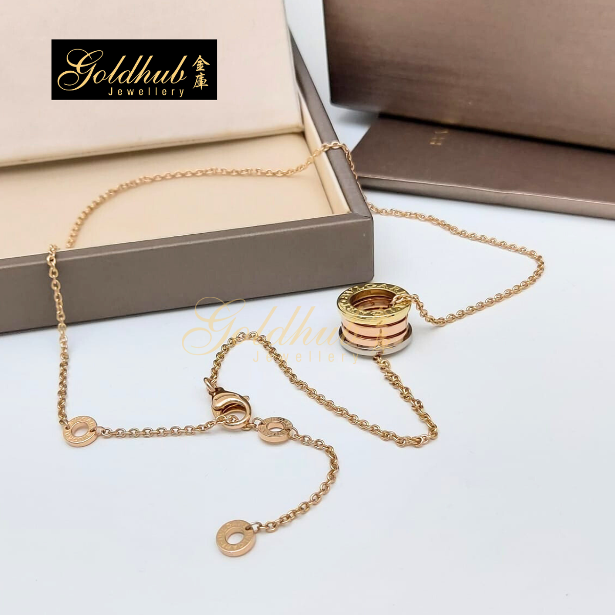 Bvlgari B.zero1 Necklace in White, Rose and Yellow Gold