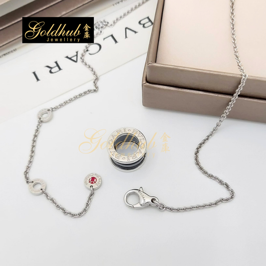 Bulgari Save the Children Necklace, Black Ceramic in Sterling Silver