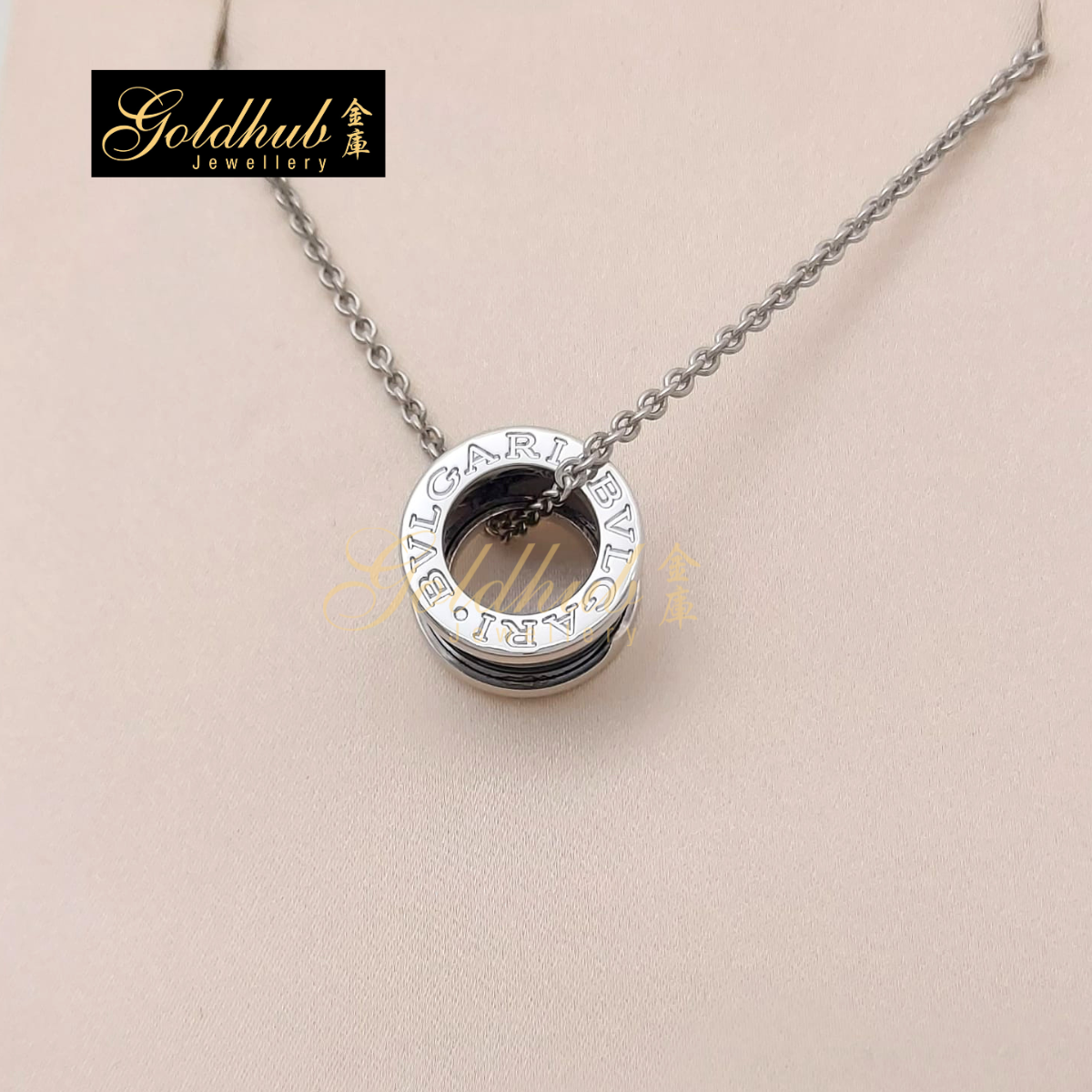 Bulgari Save the Children Necklace, Black Ceramic in Sterling Silver