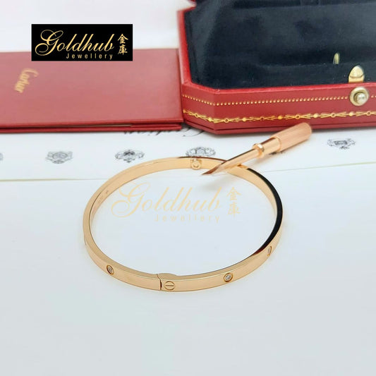 Cartier Love Bracelet, Small Model, 10 Diamonds in Rose Gold, Size 19