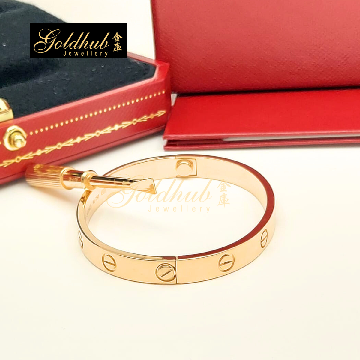Cartier Love Bracelet, Classic Model in Rose Gold, Size 16