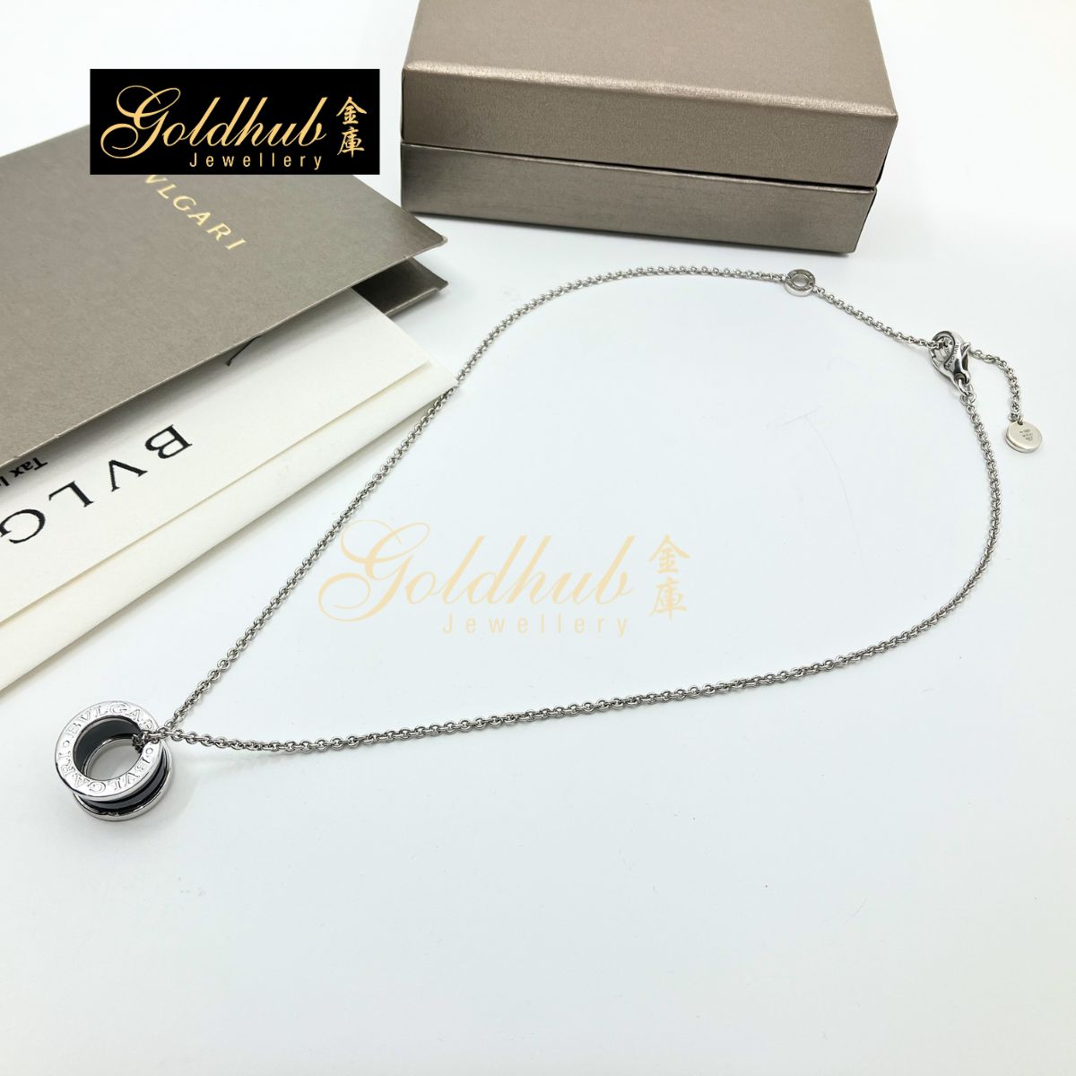 Bulgari Save the Children Necklace, Black Ceramic in Silver