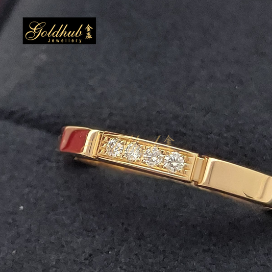 Cartier Maillon Panthere Wedding Ring, 4 Diamonds in Rose Gold, Size 52