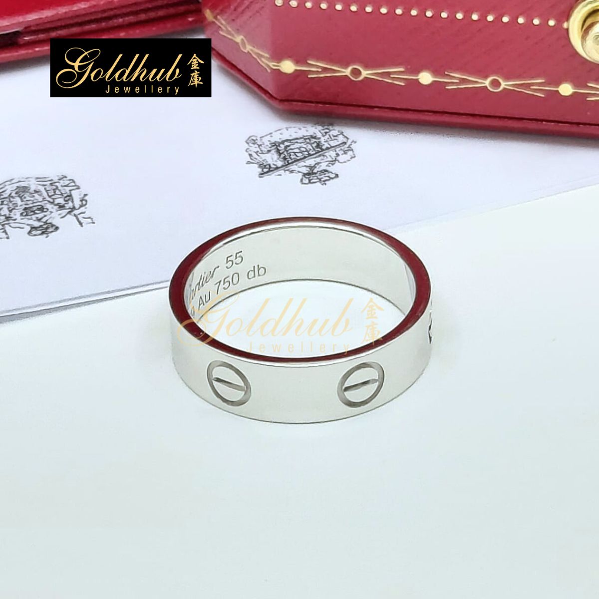 Cartier Love Ring, Classic Model in White Gold, Size 55