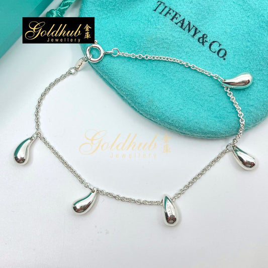 Tiffany & Co Elsa Peretti 5 Teardrop Bracelet in Silver