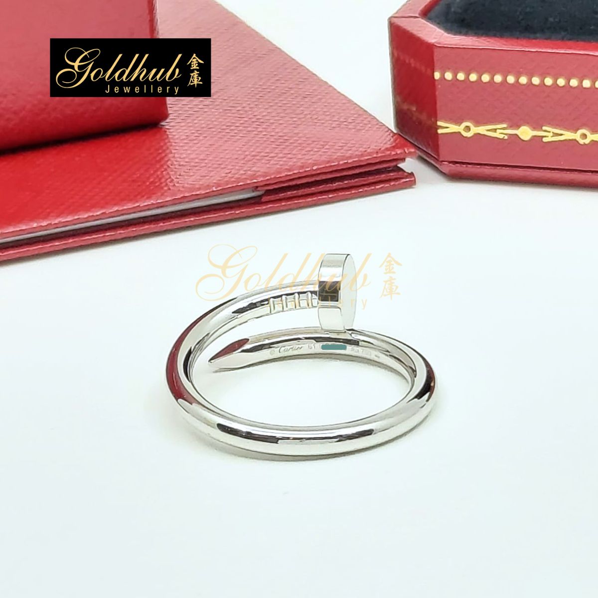 Cartier Juste un Clou Ring, Classic Model in White Gold, Size 61