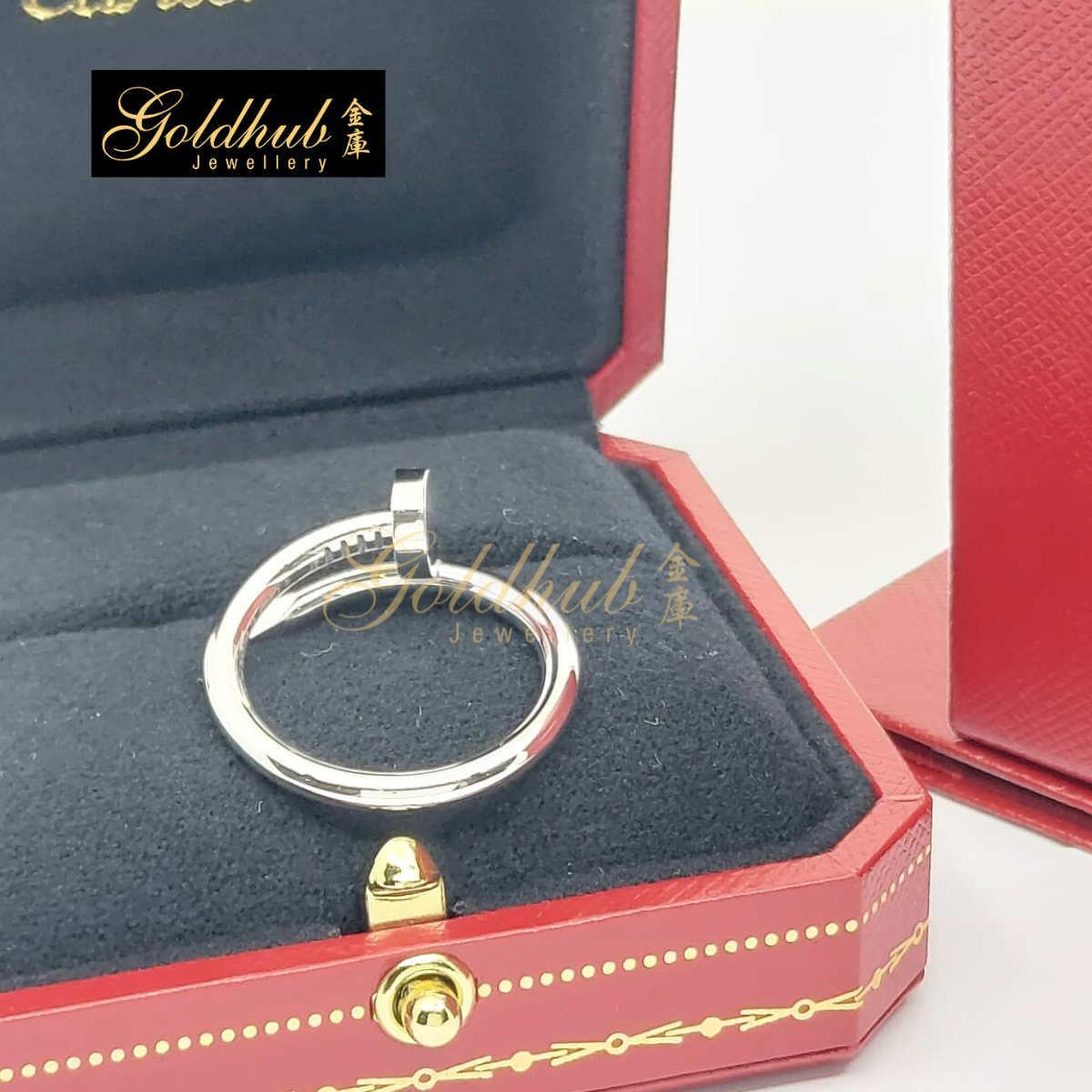 Cartier Juste Un Clou Ring, Classic Model in White Gold, Size 60
