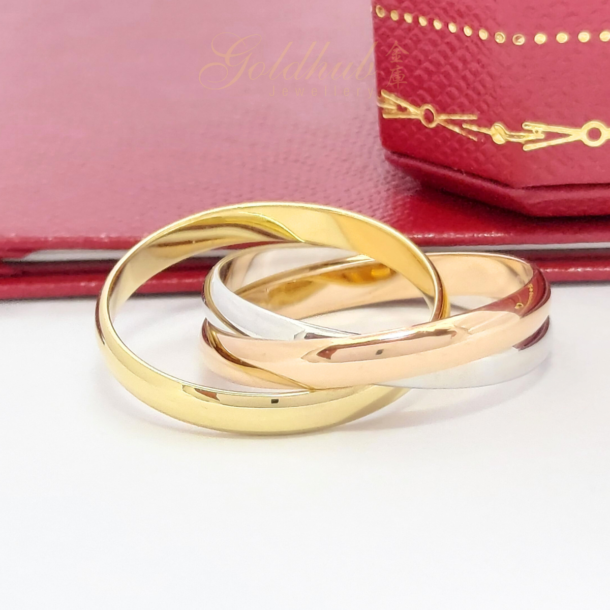18k Pre-loved Cartier Trinity Ring Small Model in Rose Gold, Yellow Gold and White Gold