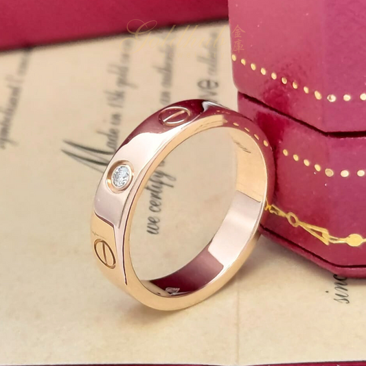Cartier Love Wedding Band, 1 Diamond Ring in Rose Gold