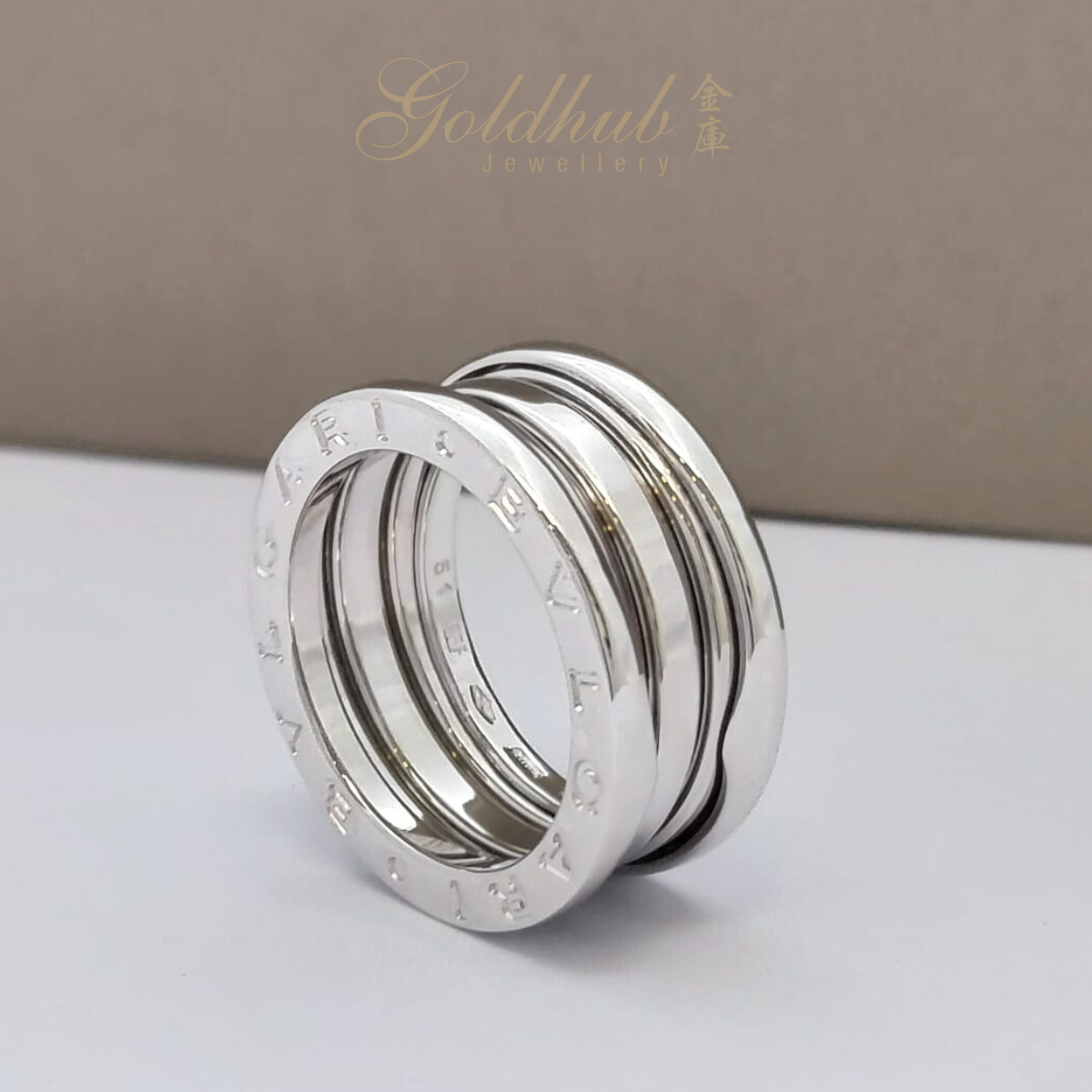 Bvlgari Band Ring in White Gold, Size 51 – Gold Hub