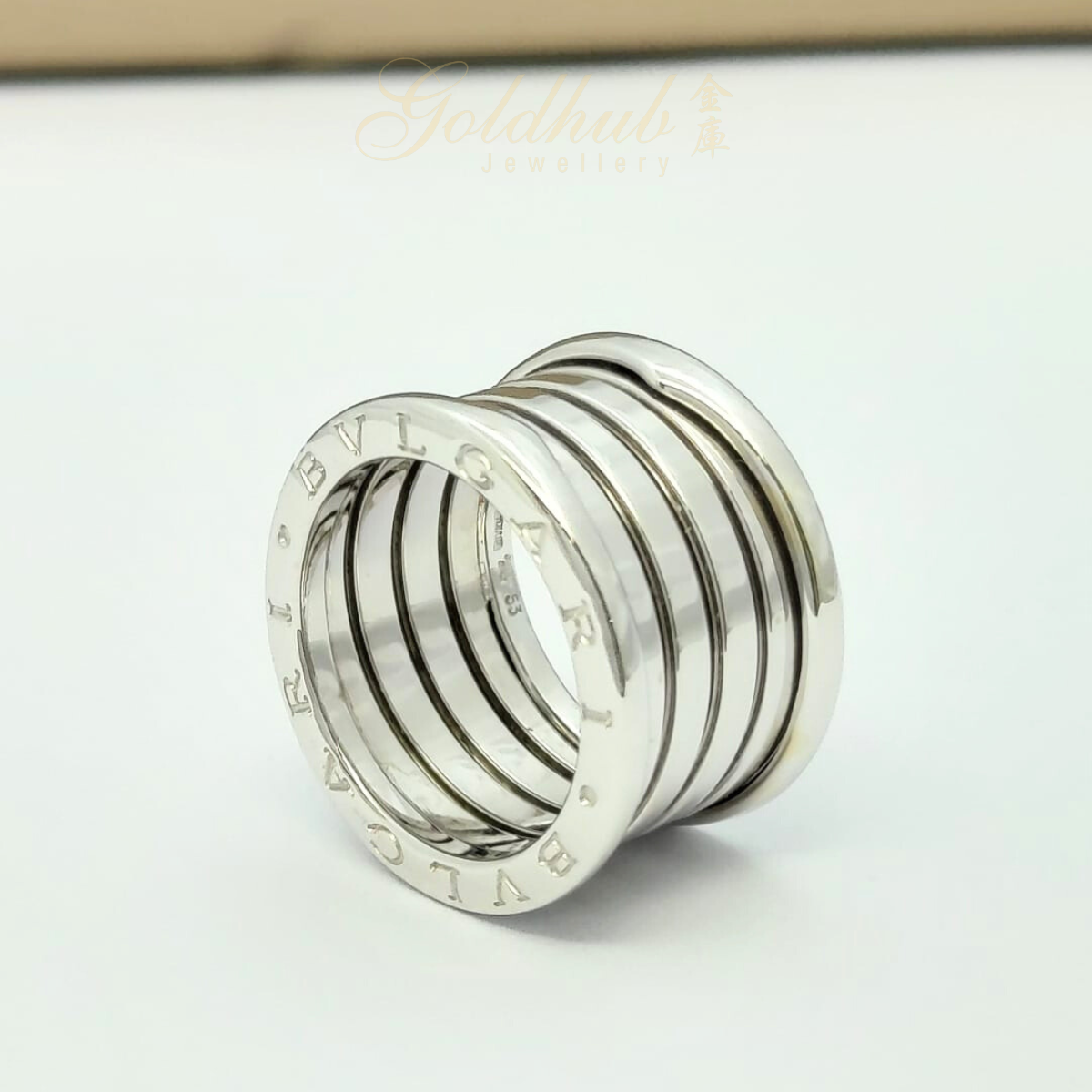 Bvlgari B.zero1 Ring 5 Band in White Gold, Size 53