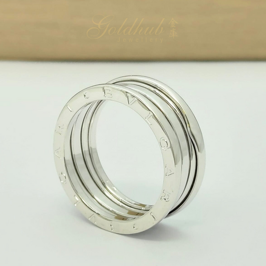 Bvlgari B.zero1 3 Band Ring in White Gold, Size 63