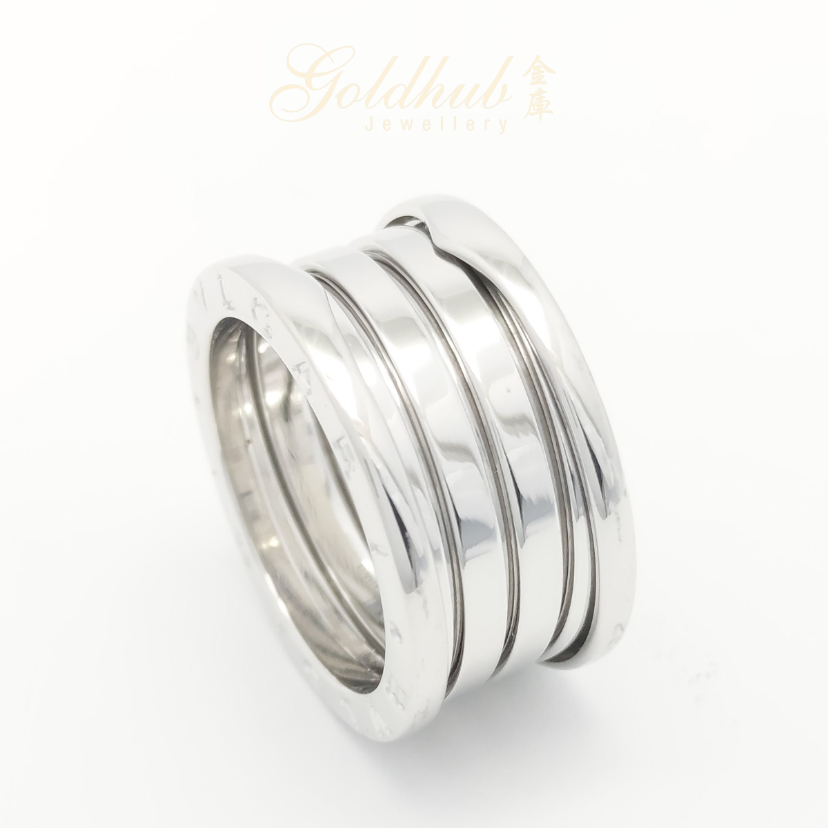 Bvlgari B.zero1 4 Band Ring in White Gold, Size 51