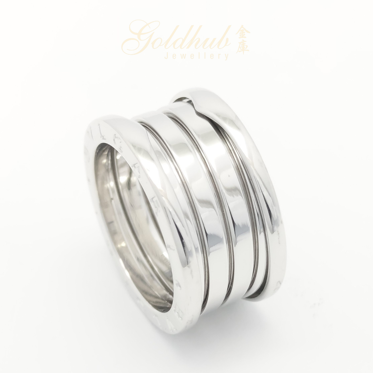 18k Pre-loved Bvlgari B.zero1 4 Band Ring in White Gold