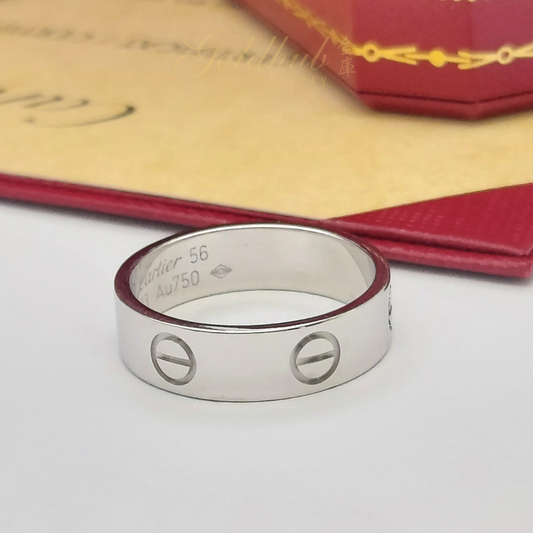 Cartier Love Ring in White Gold, Size 56