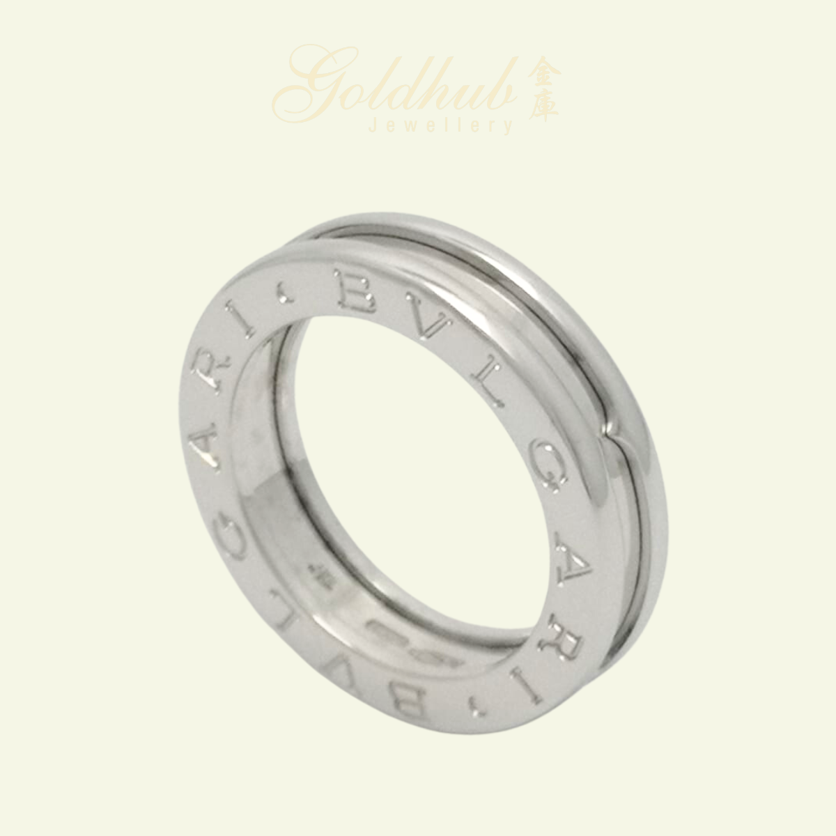 Bvlgari B.zero1 1 Band Ring in White Gold, Size 49