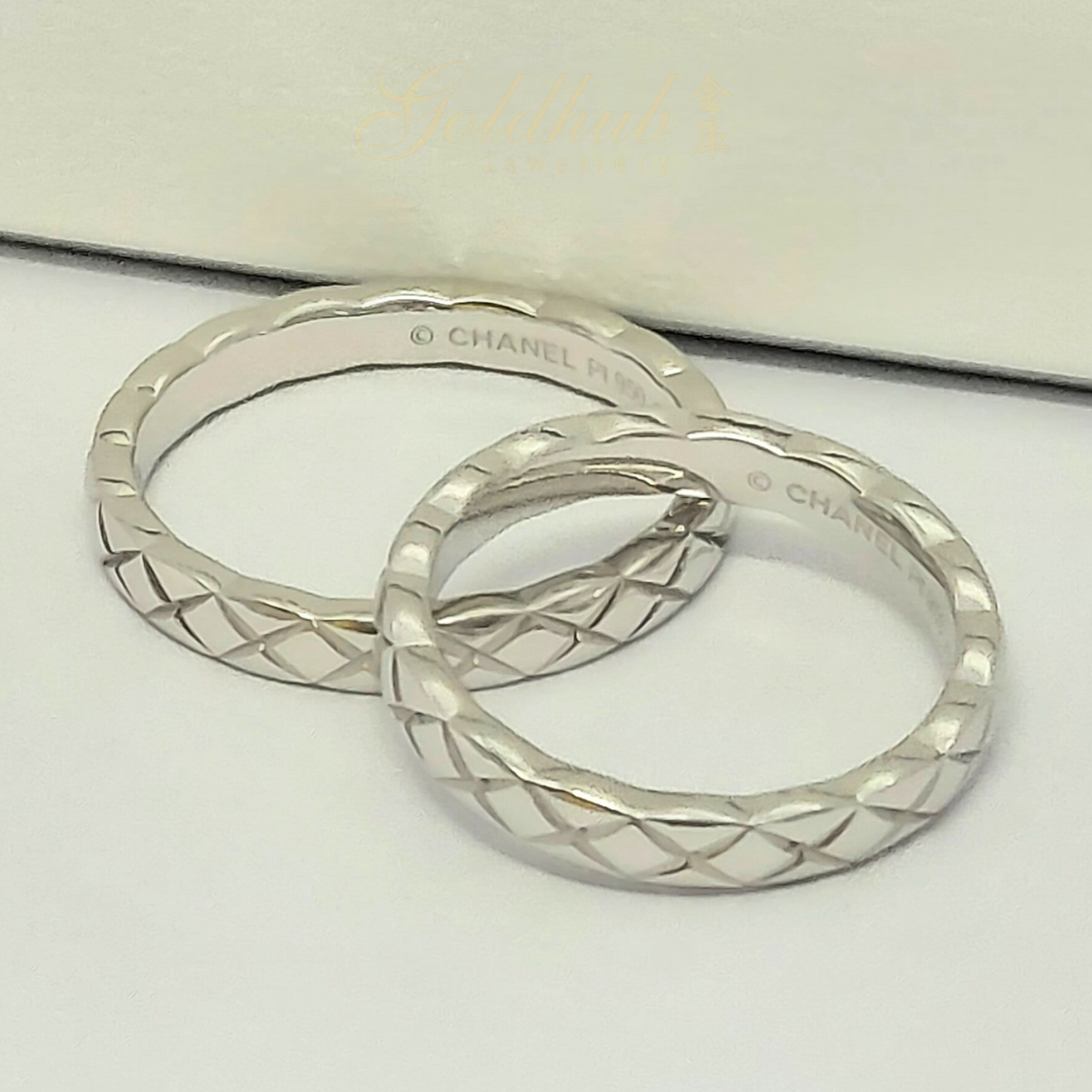 Chanel Coco Crush Ring (a pair) in Platinum
