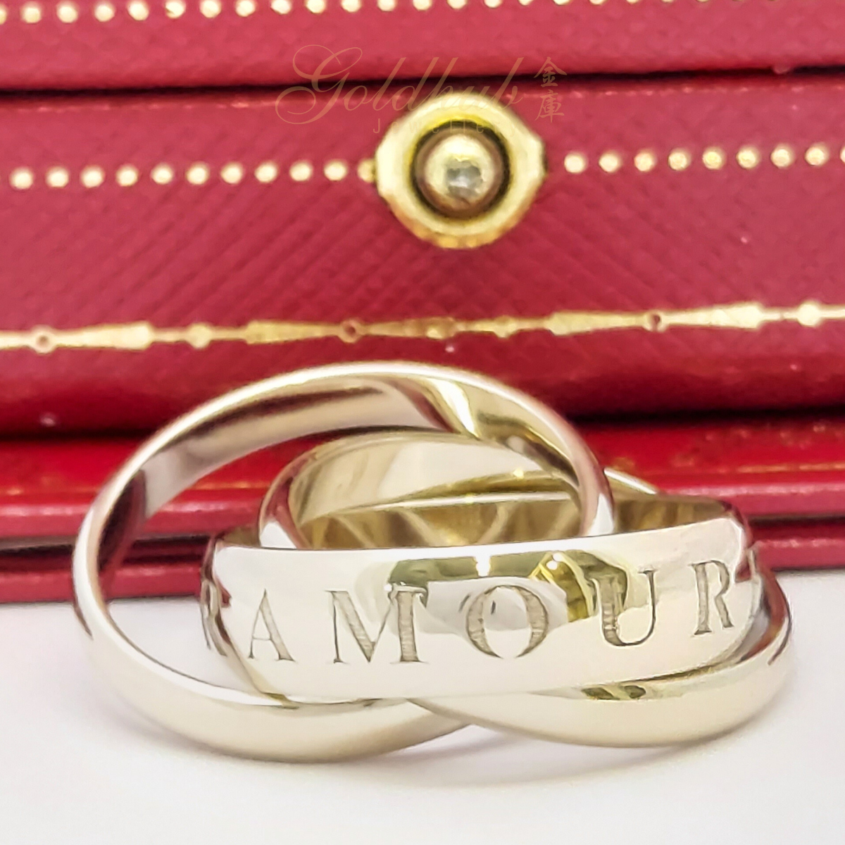 18k Pre loved 750 Cartier Amour Et Trinity Ring in White Gold