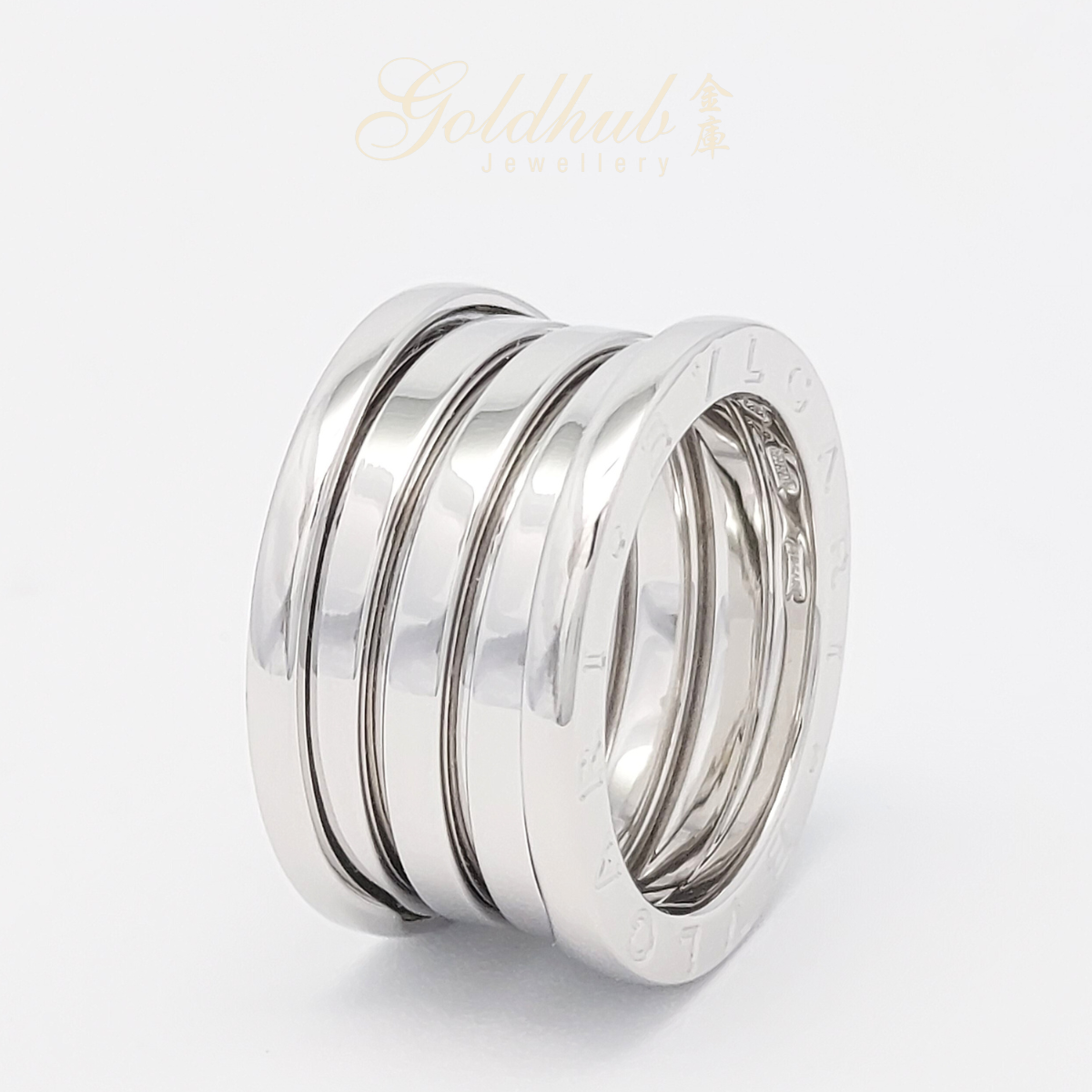 Bvlgari B.zero1 Four Band Ring in White Gold, Size 53