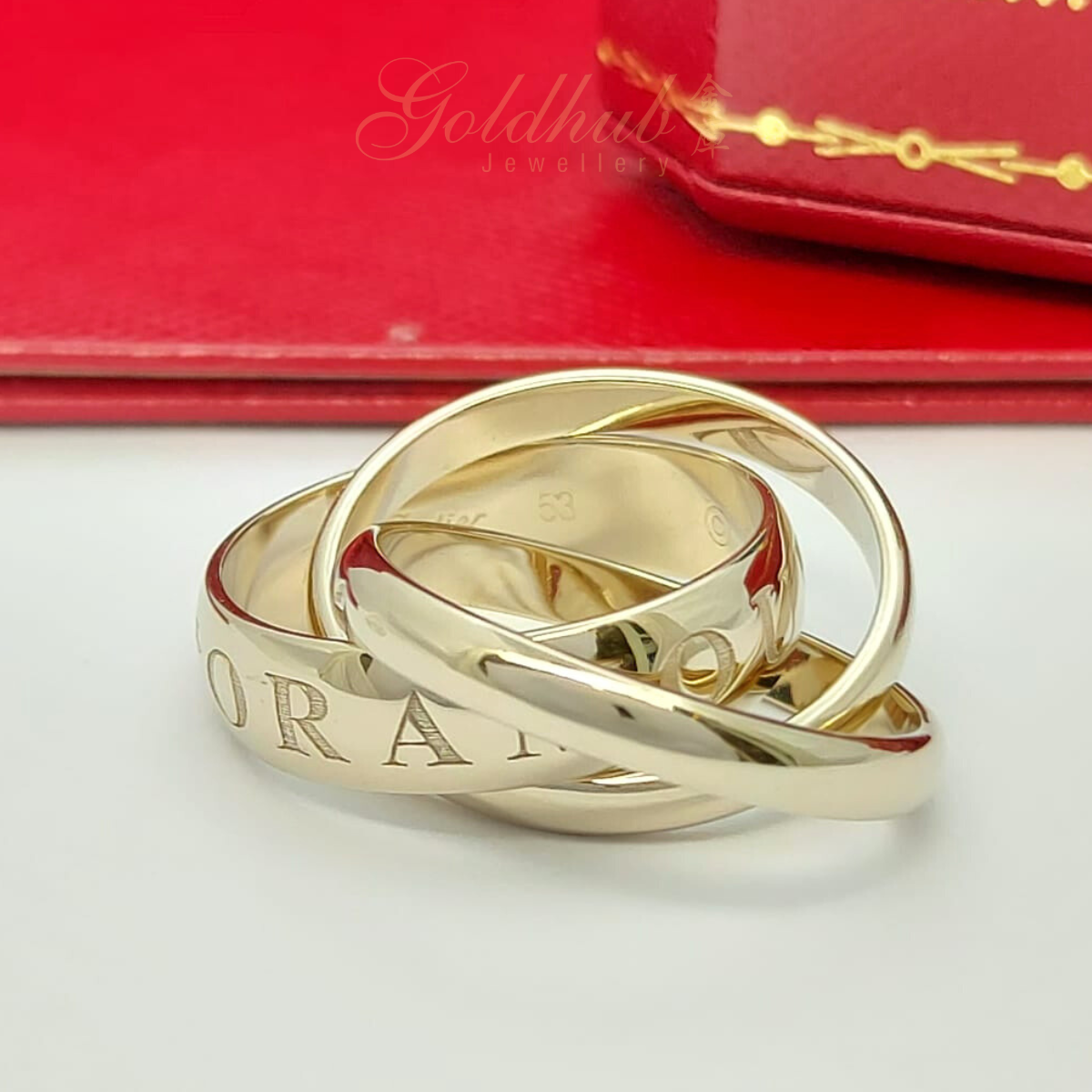 Cartier Amour Et Trinity (1998) Ring in White Gold, Size 53
