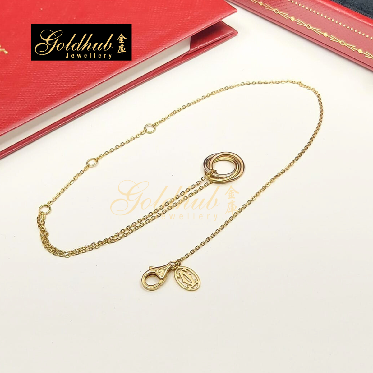 Cartier Trinity Bracelet on Chain, 17cm