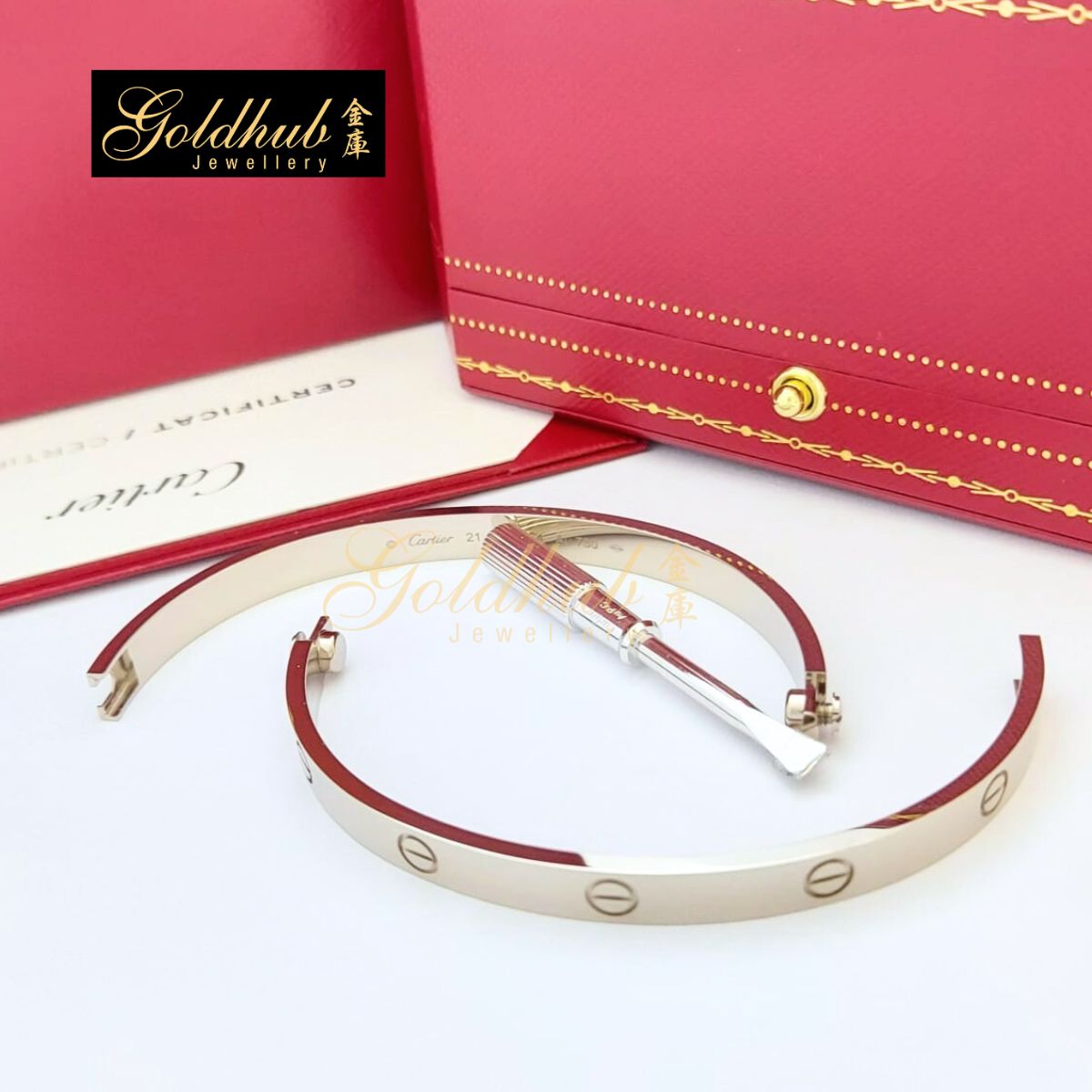 Cartier Love Bracelet (Classic Model) in White Gold, Size 21
