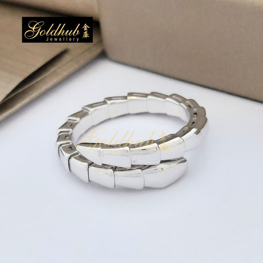 Bvlgari Serpenti Viper Ring One-Coil in White Gold, Size XXL