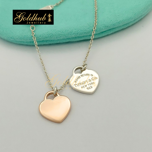 Return to Tiffany Rubedo Double Heart Tag Necklace in Sterling Silver