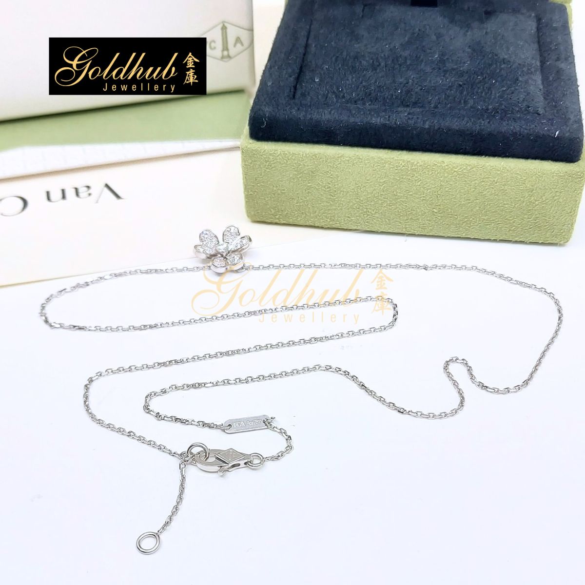 Van Cleef & Arpels Frivole Pendant, Mini Model, Pave Diamonds in White Gold