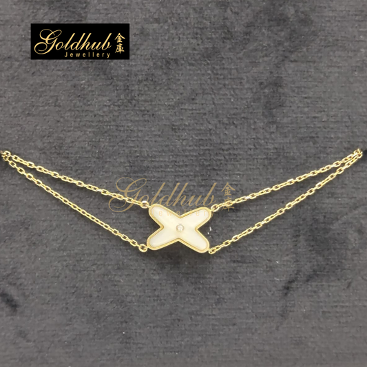 Chaumet Jeux de Liens Bracelet, Diamond and Mother-of-Pearl in Rose Gold