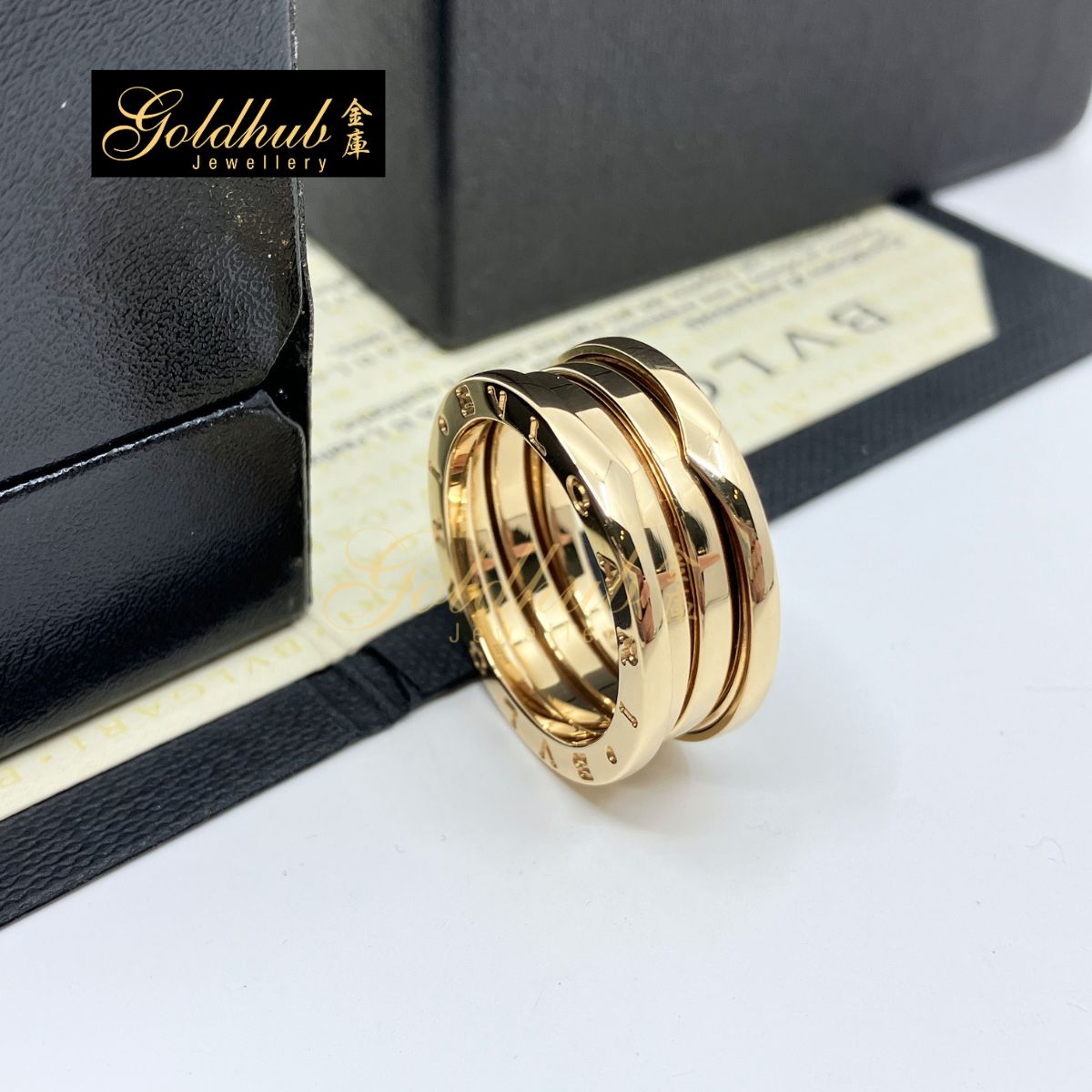 Bulgari B.zero1 3 Bands Ring in Yellow Gold, Size 59