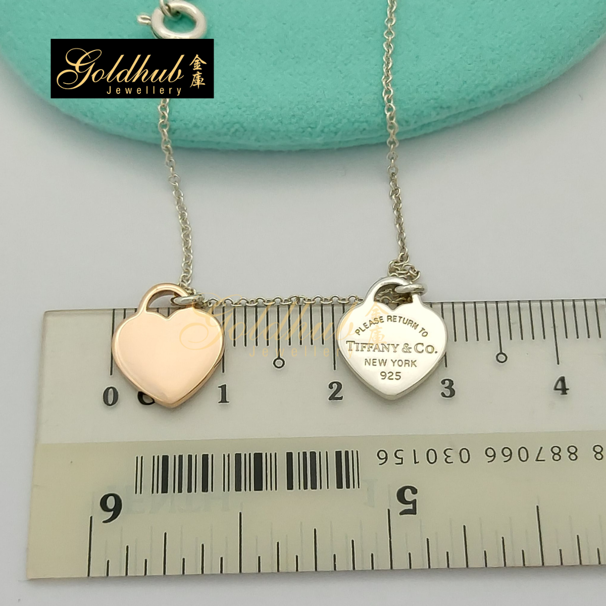 Return to Tiffany Rubedo Double Heart Tag Necklace in Sterling Silver