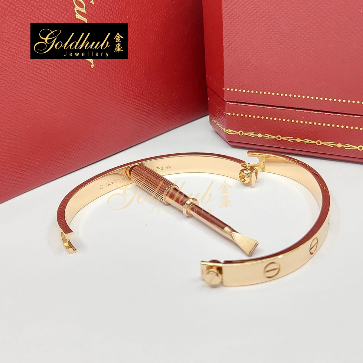 Cartier Love Bracelet (Classic Model) in Rose Gold, Size 16