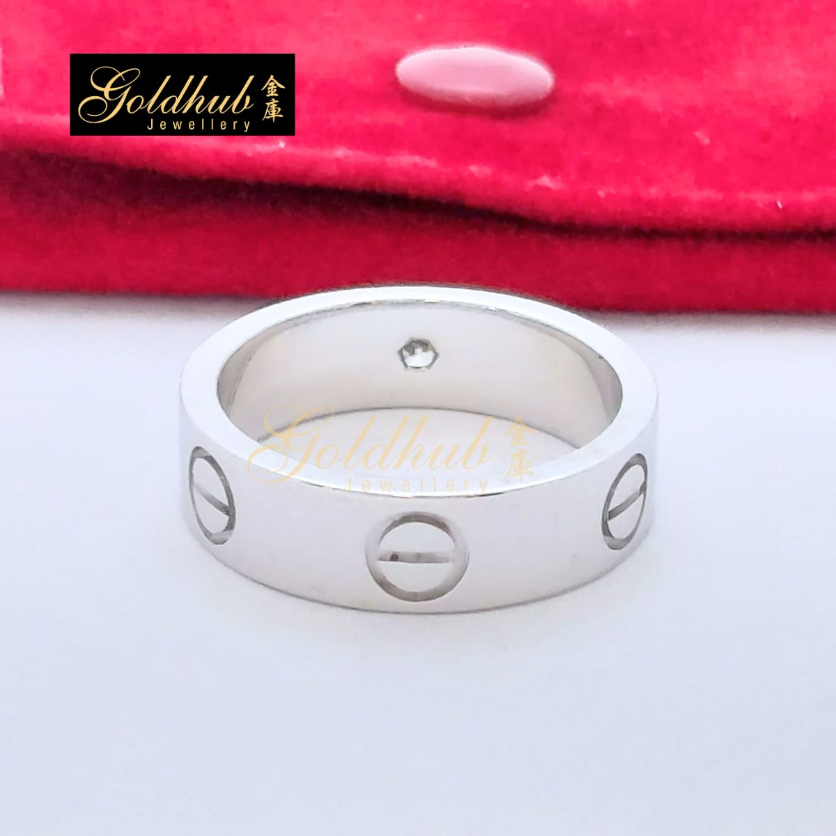 Cartier Love Ring, one diamond in White Gold, Size 58