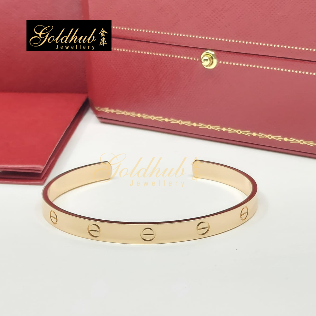 Cartier Love Cuff Bracelet in Rose Gold, Size 20