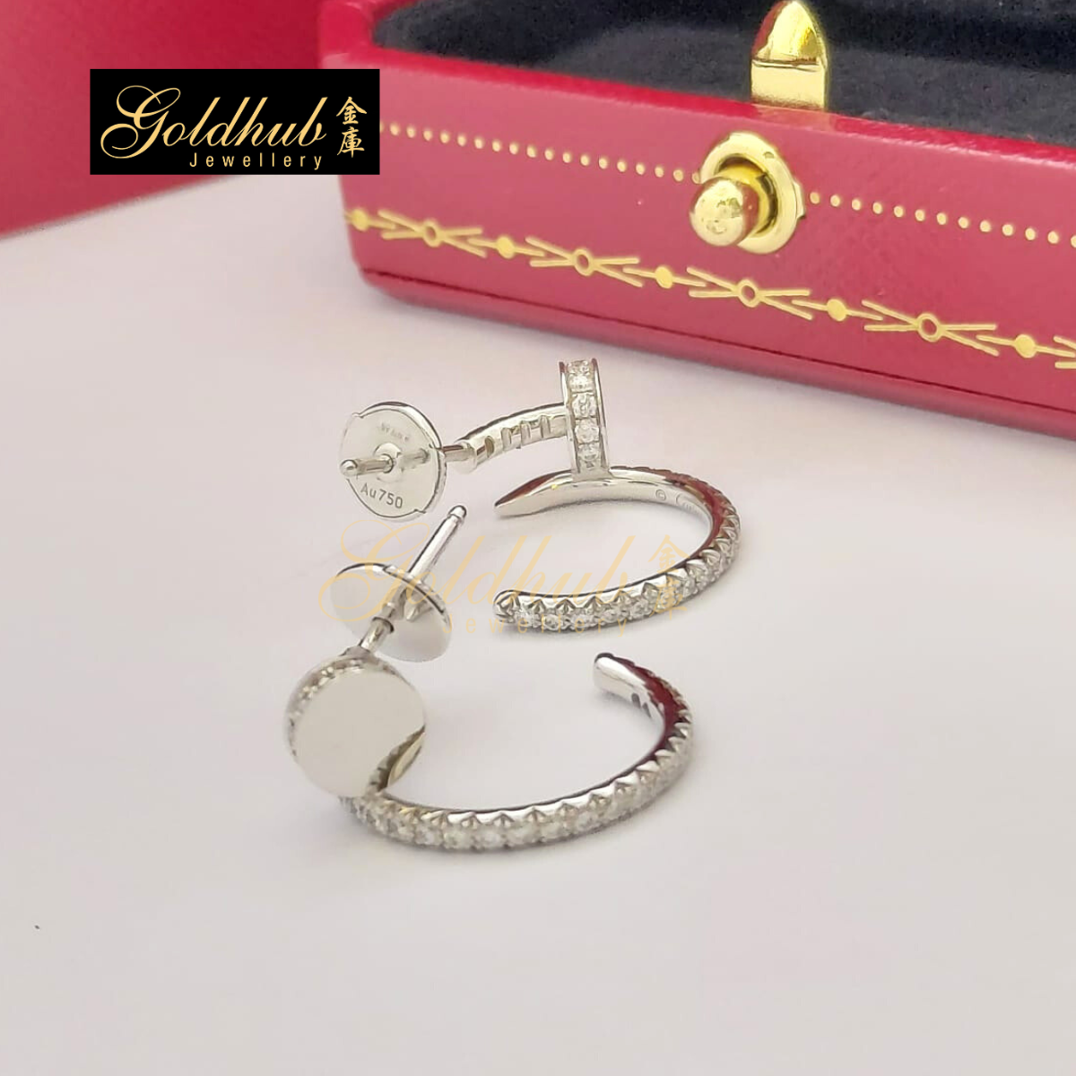 Cartier Juste un Clou Diamond earrings in White Gold