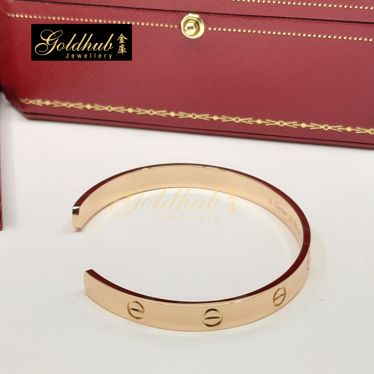 Cartier Love Cuff Bracelet in Rose Gold, Size 20